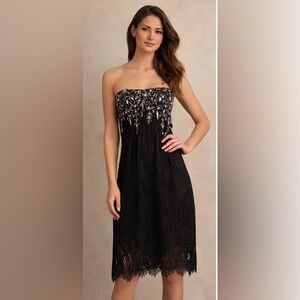 Marisol Rodriguez Embellished Dress Size 44 | Beaded Rhinestone Chiffon Dress